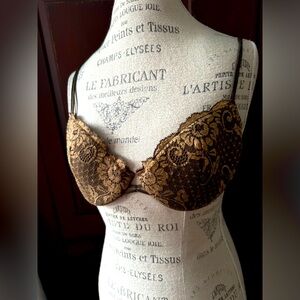 Felina 36B Brown Gold Lace Bra